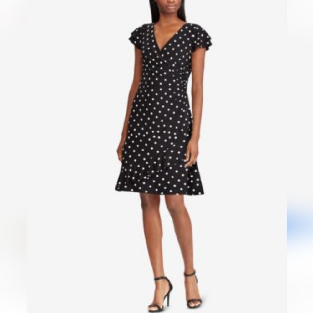 Ralph Lauren Black and Beige-gold Midi Dress..SIZE:8